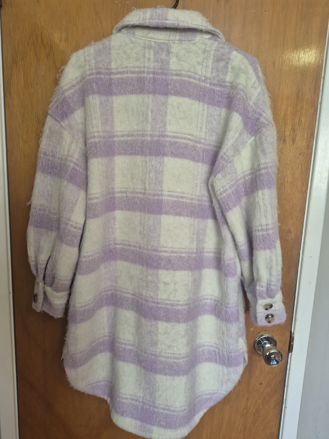 ONLY Blue Denim Plaid Shacket - Size S - photo 3