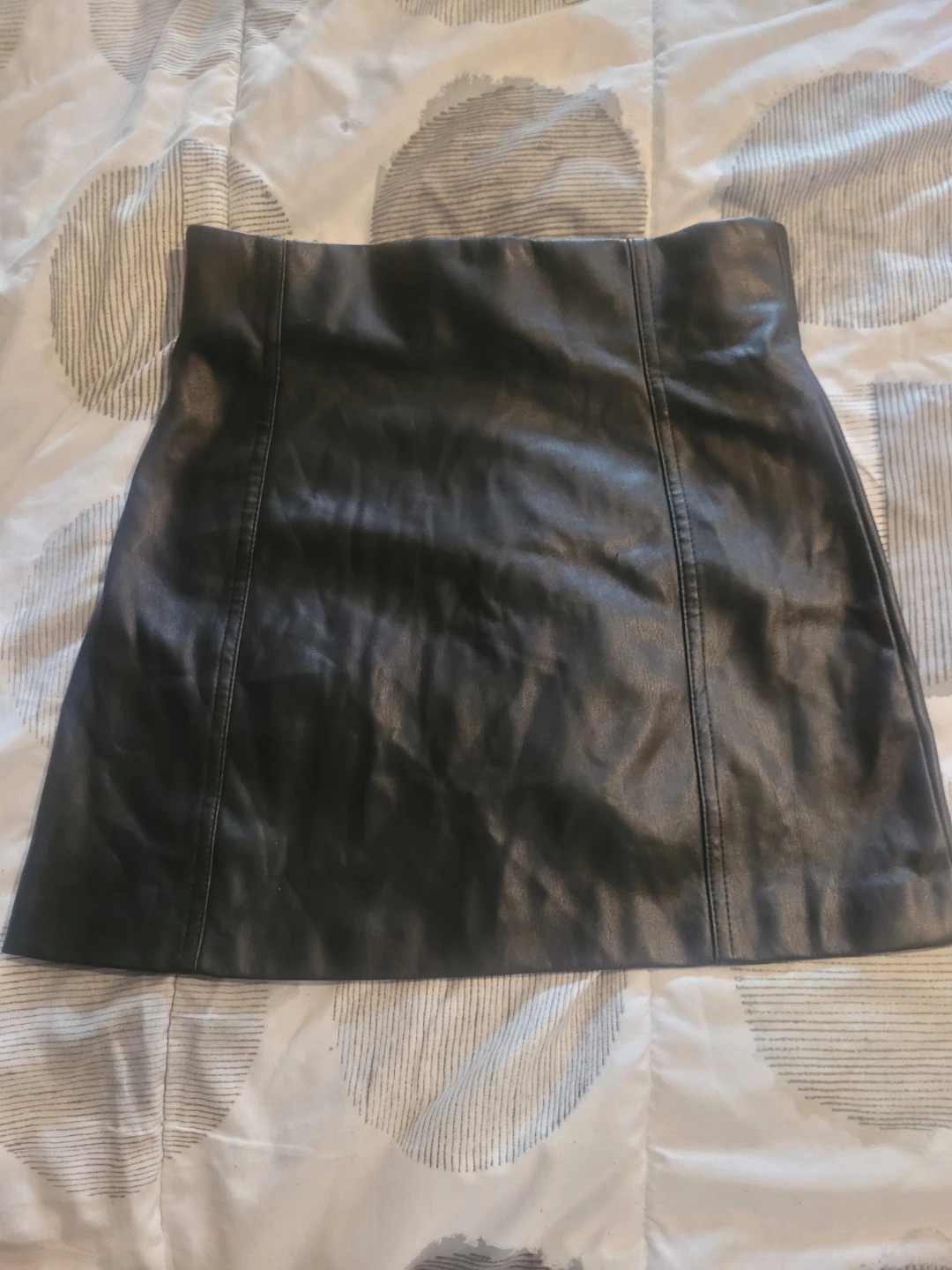 Zara Black Faux Leather Mini Skirt Size S