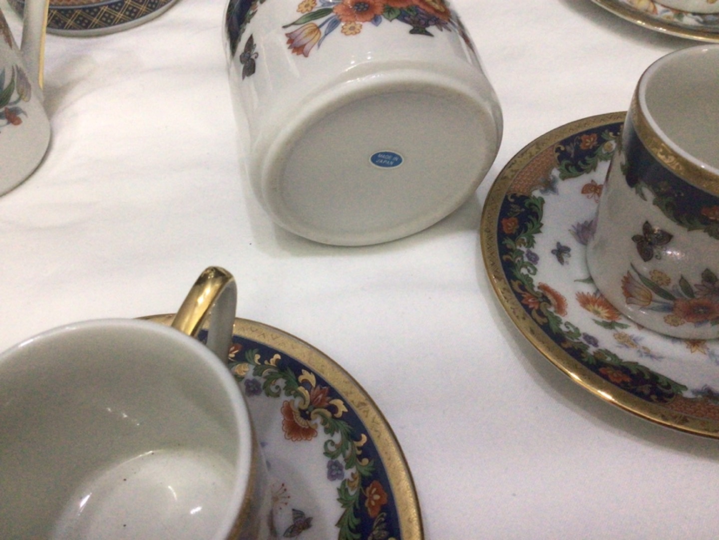 Floral Coffee Tea Set 6 Cups Saucers Creamer Sugar Pot