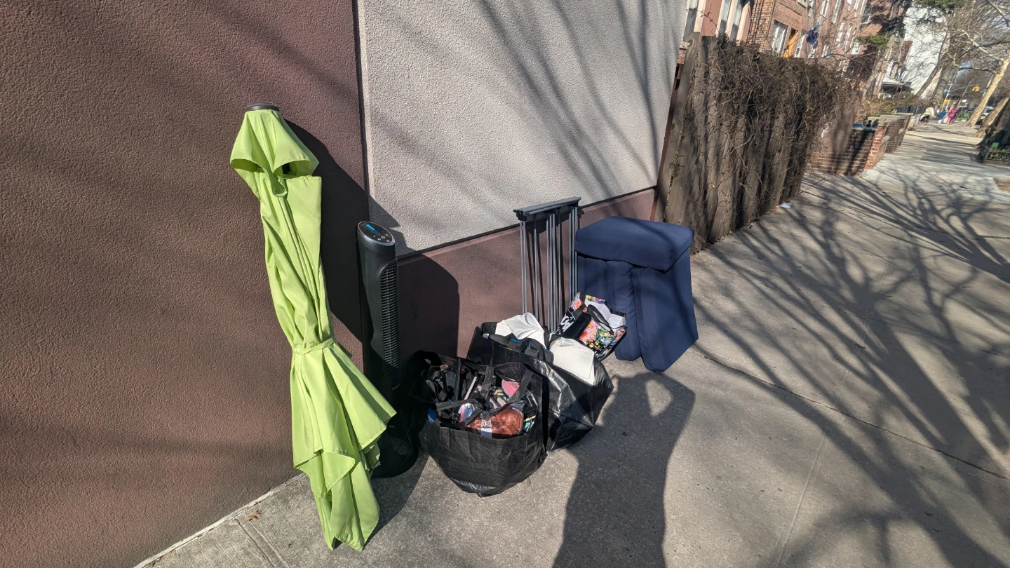 Assorted Items Bundle: Fan, Umbrella, Cushions, Misc Items