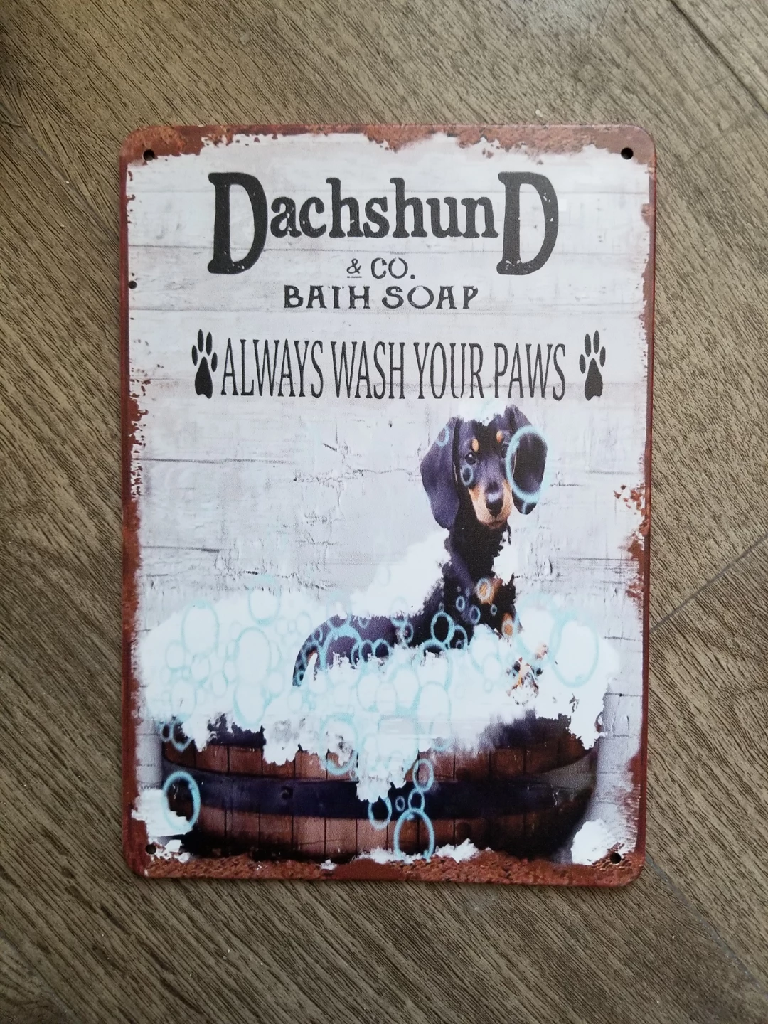 Dachshund & Co. Bath Soap Tin Sign