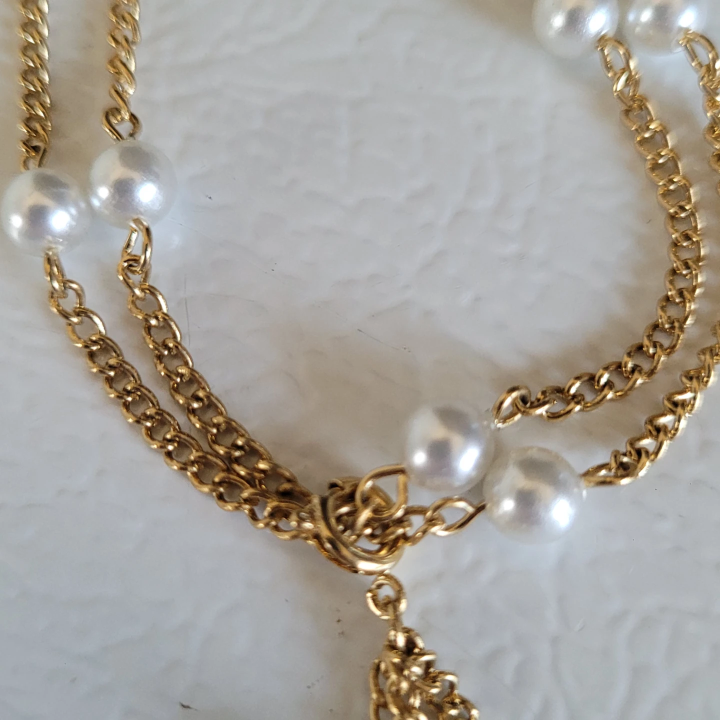 ♥️Fashion Faux Pearl Goldtone Vintage Bracelet - photo 4