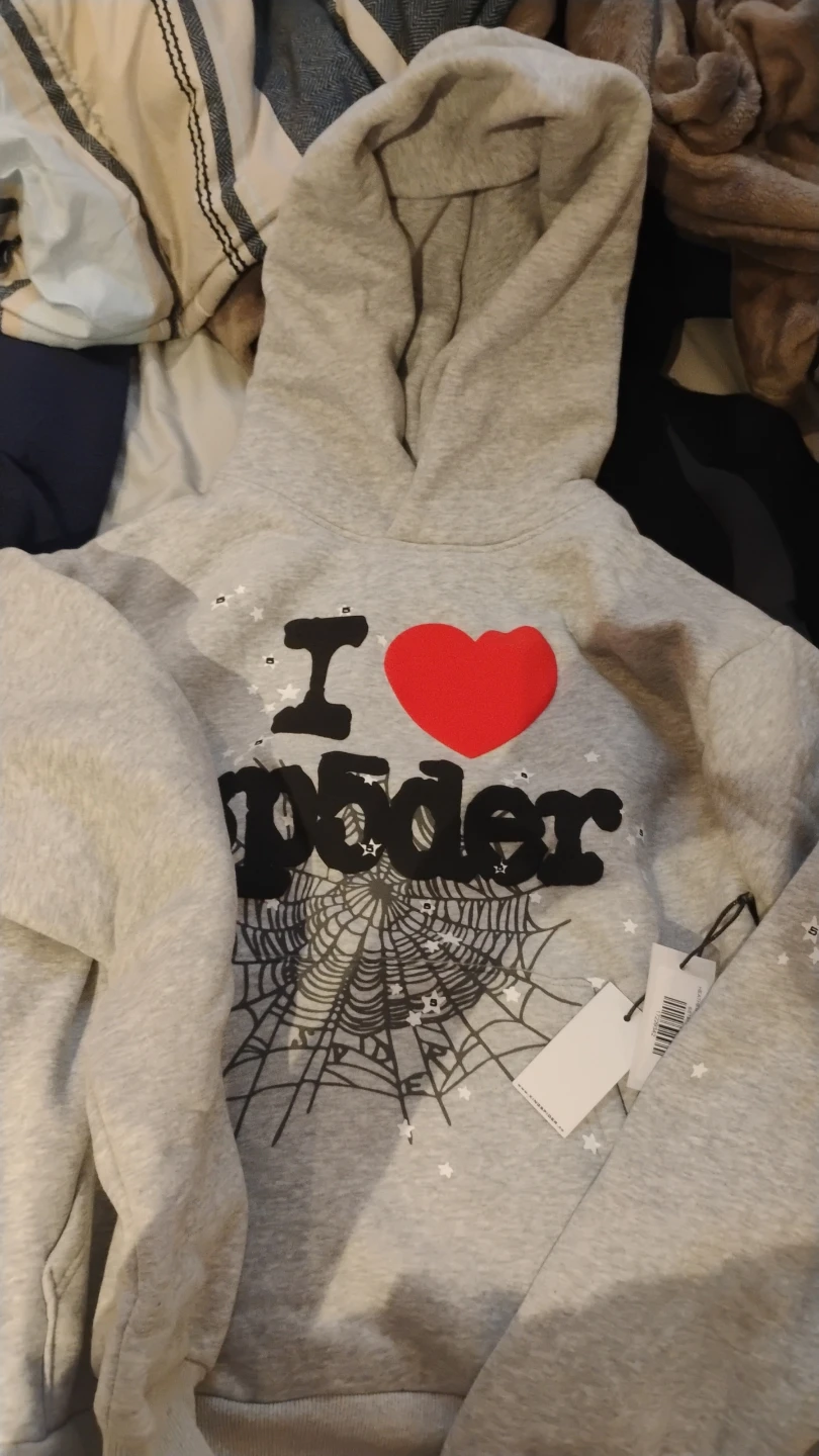 Grey Sp5der souvenir hoodie