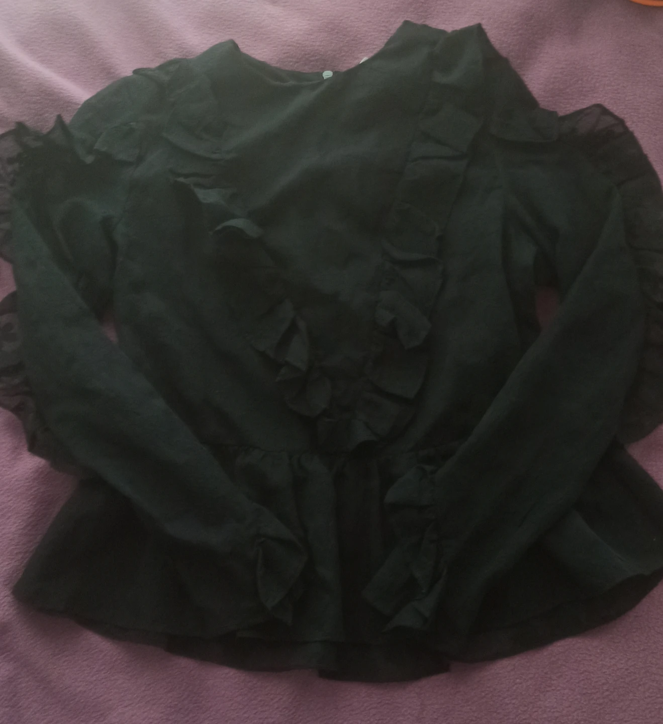 Black H&M Ruffled Peplum Blouse Size US 6