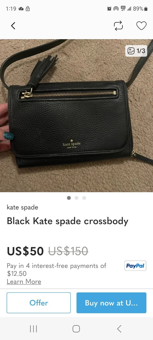 Black Kate Spade Crossbody Bag with Tassel