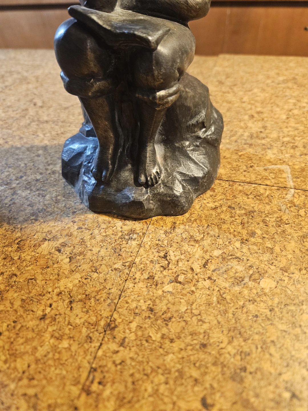Vintage Bronze-Tone Figurine of a Boy Reading - photo 3