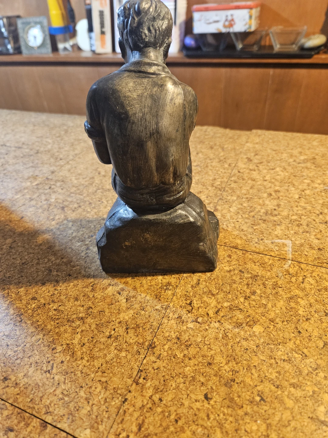 Vintage Bronze-Tone Figurine of a Boy Reading - photo 4