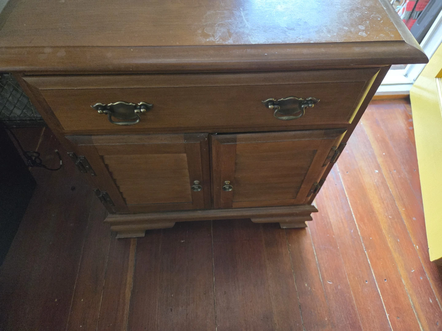 Wooden End Table with Drawer and Cabinet