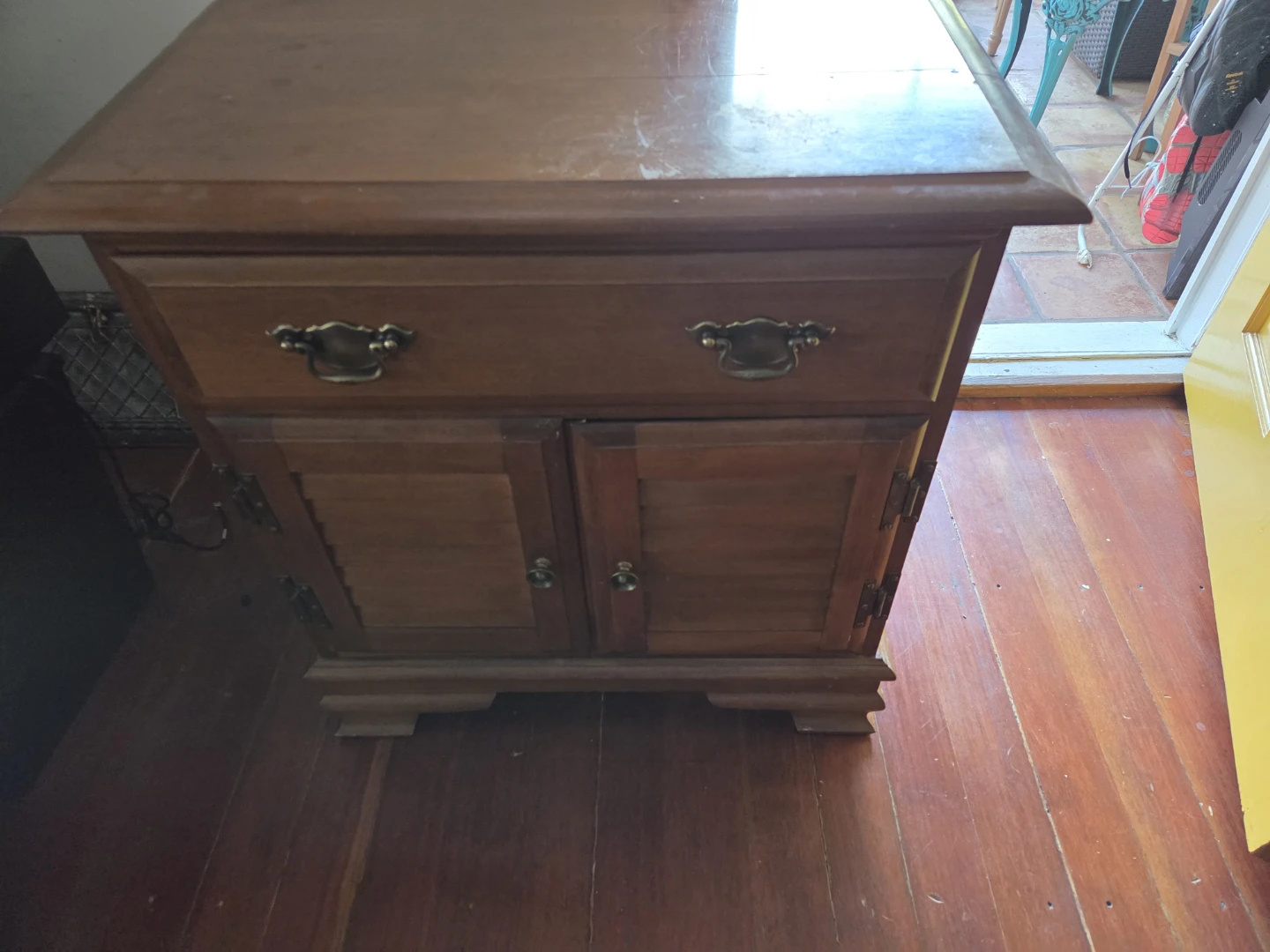 Wooden End Table with Drawer and Cabinet - photo 2