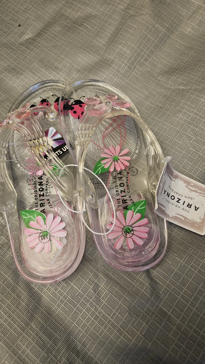 Arizona Jean Company Clear Jelly Sandals  Flowers Ladybugs - photo 2