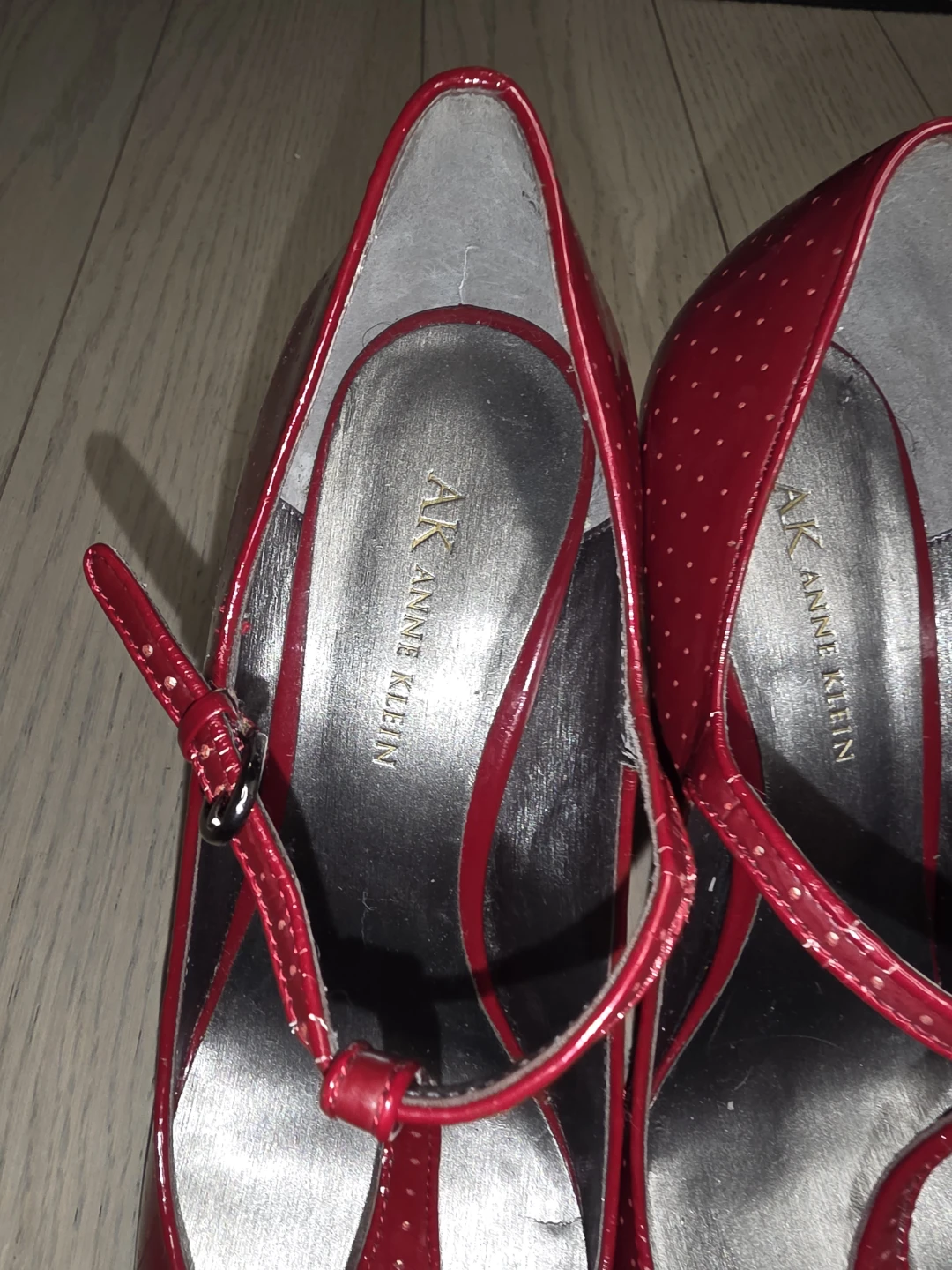 Anne Klein Red Polka Dot Heels Size 8M - photo 2