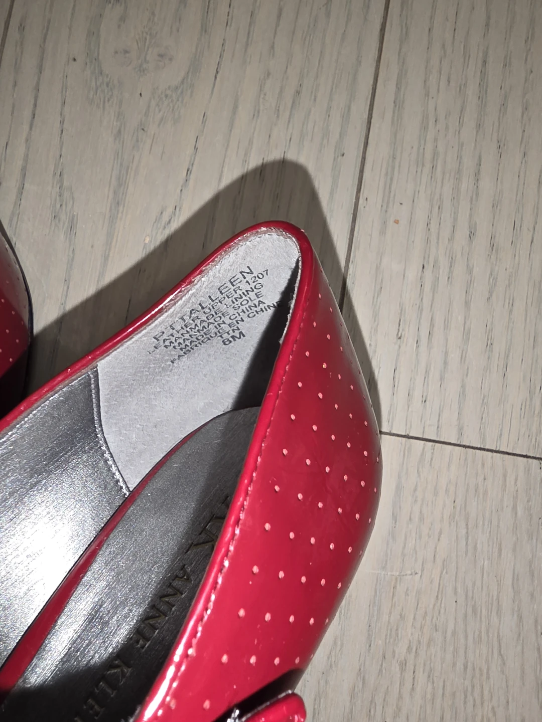 Anne Klein Red Polka Dot Heels Size 8M - photo 4