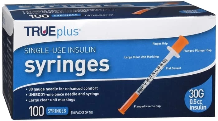 TRUEplus 30G 0.5cc Insulin Syringes (99 count)