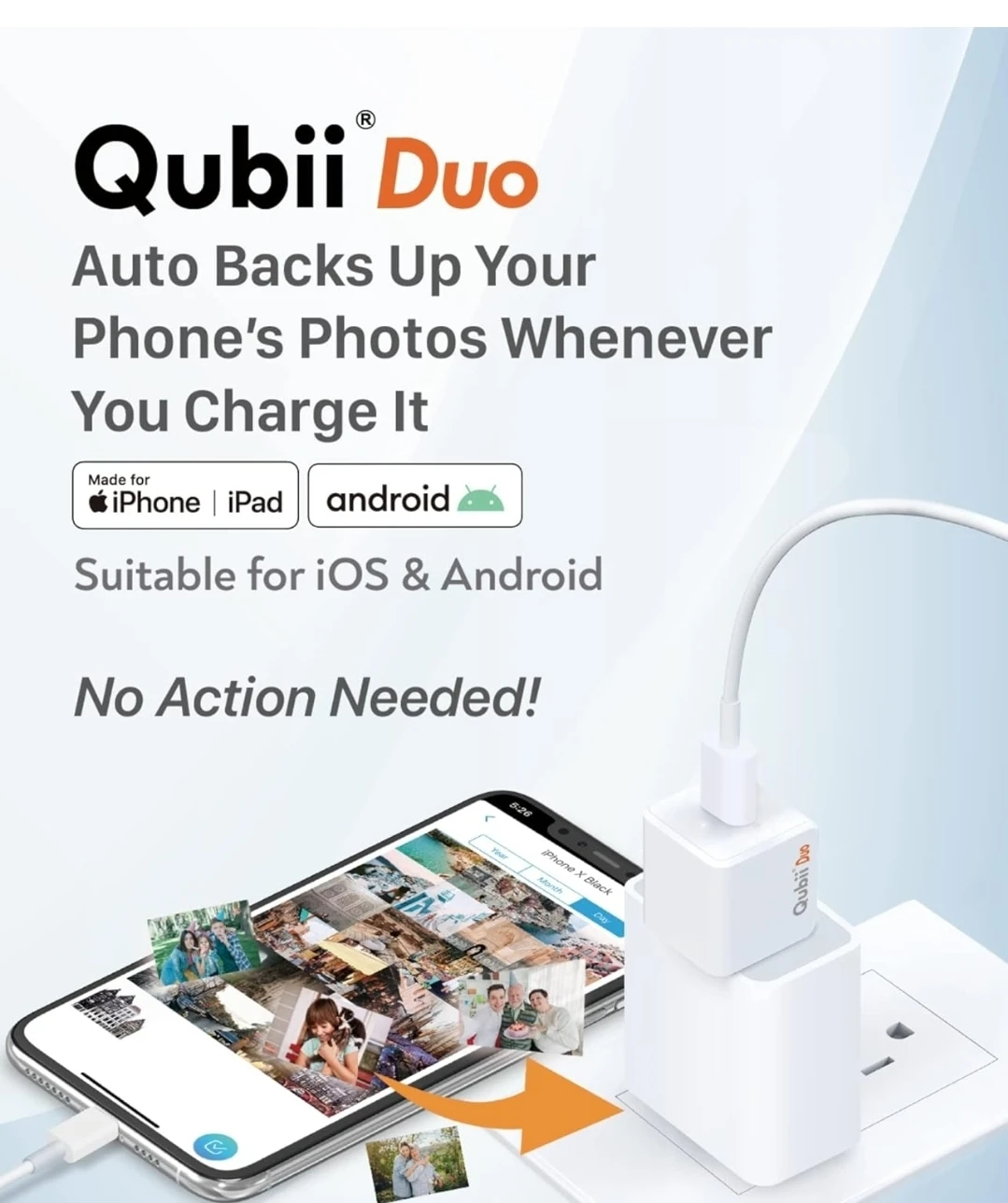 Maktar Qubii Duo USB-A iPhone Auto Backup Flash Drive Charger - photo 4