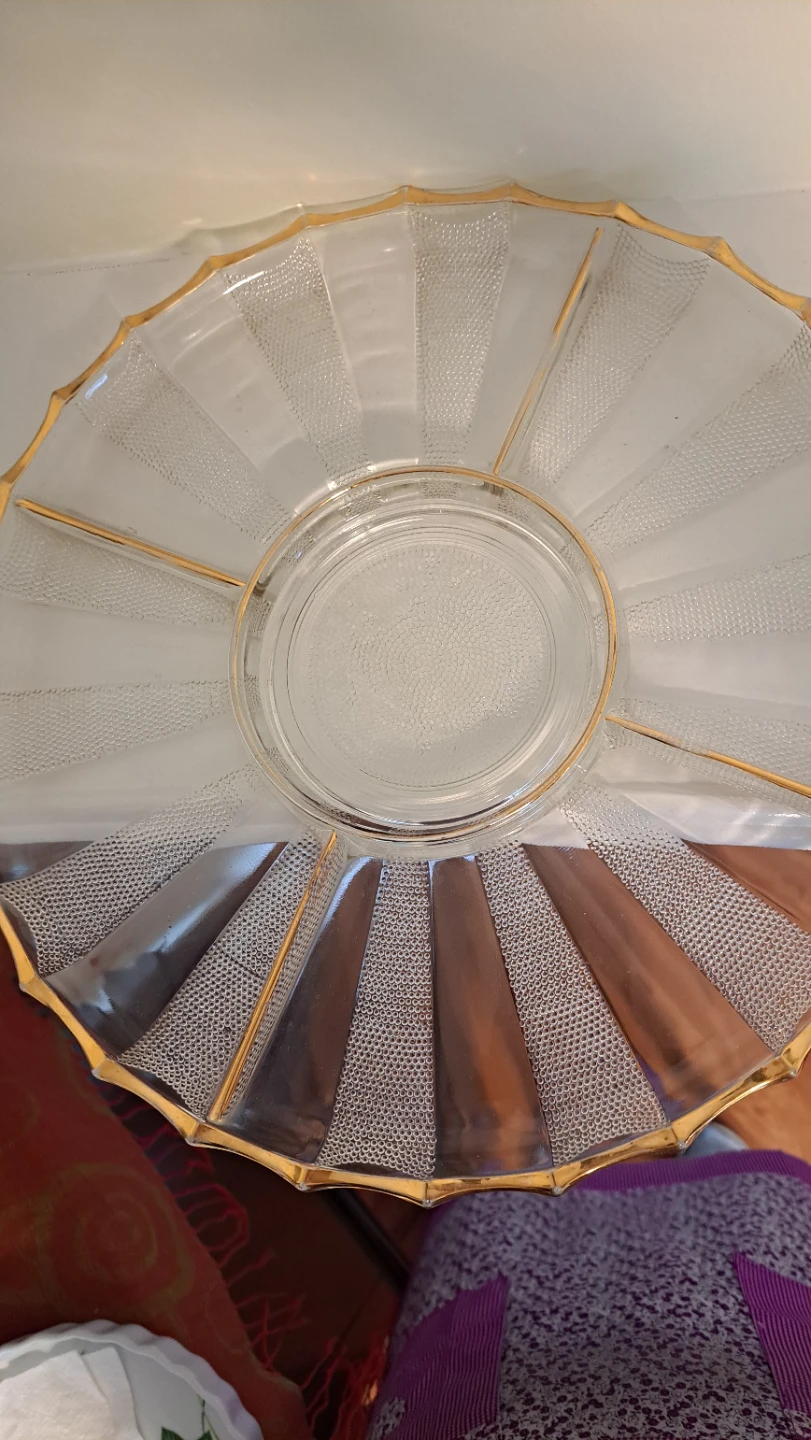 Glass Divided Serving Platter with Gold Rim - photo 3