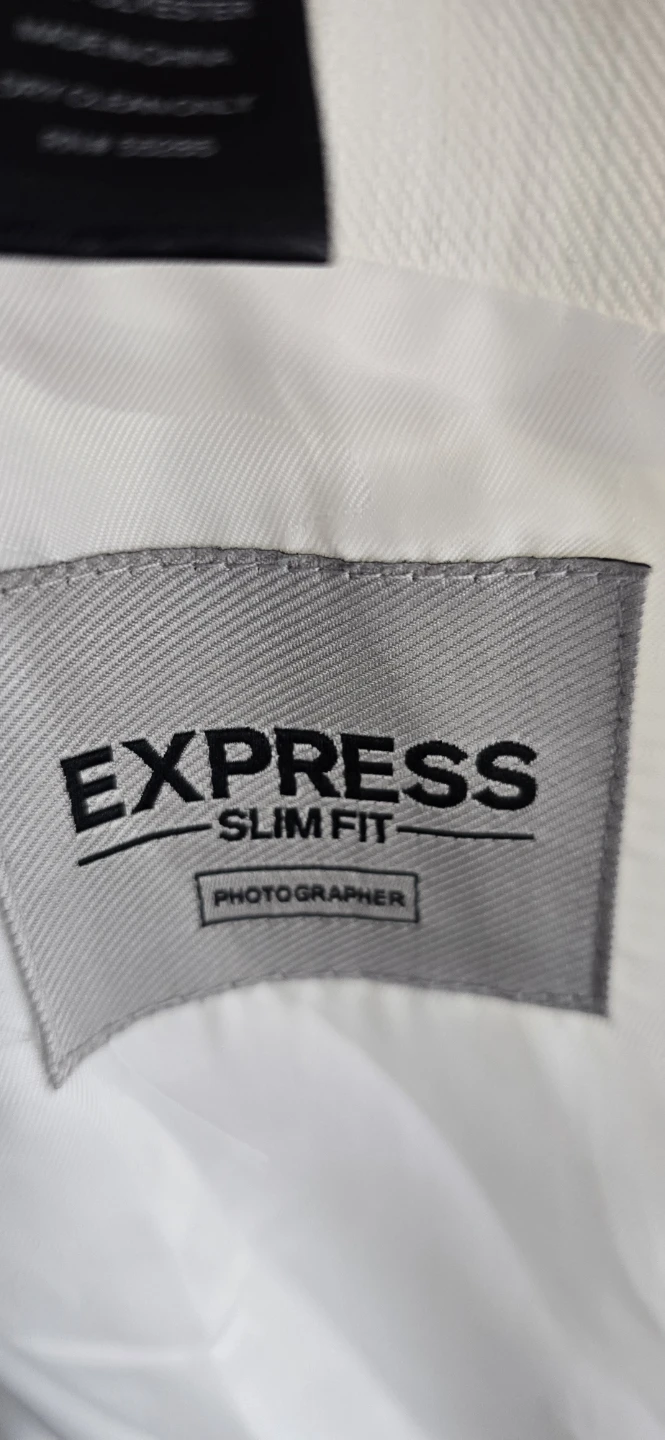 Express Slim Fit Photographer Blazer - White, Size 44 Regular - photo 4