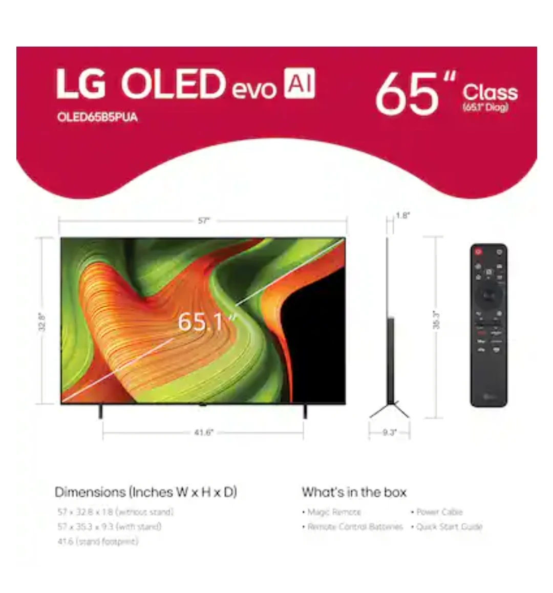 LG 65" OLED B5 evo AI 4K UHD Smart TV - photo 3