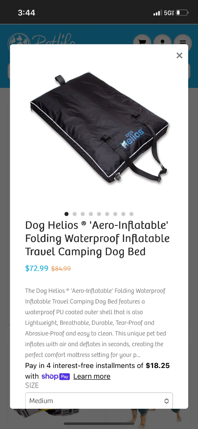 Dog Helios Aero-Inflatable Medium Travel Dog Bed - photo 3