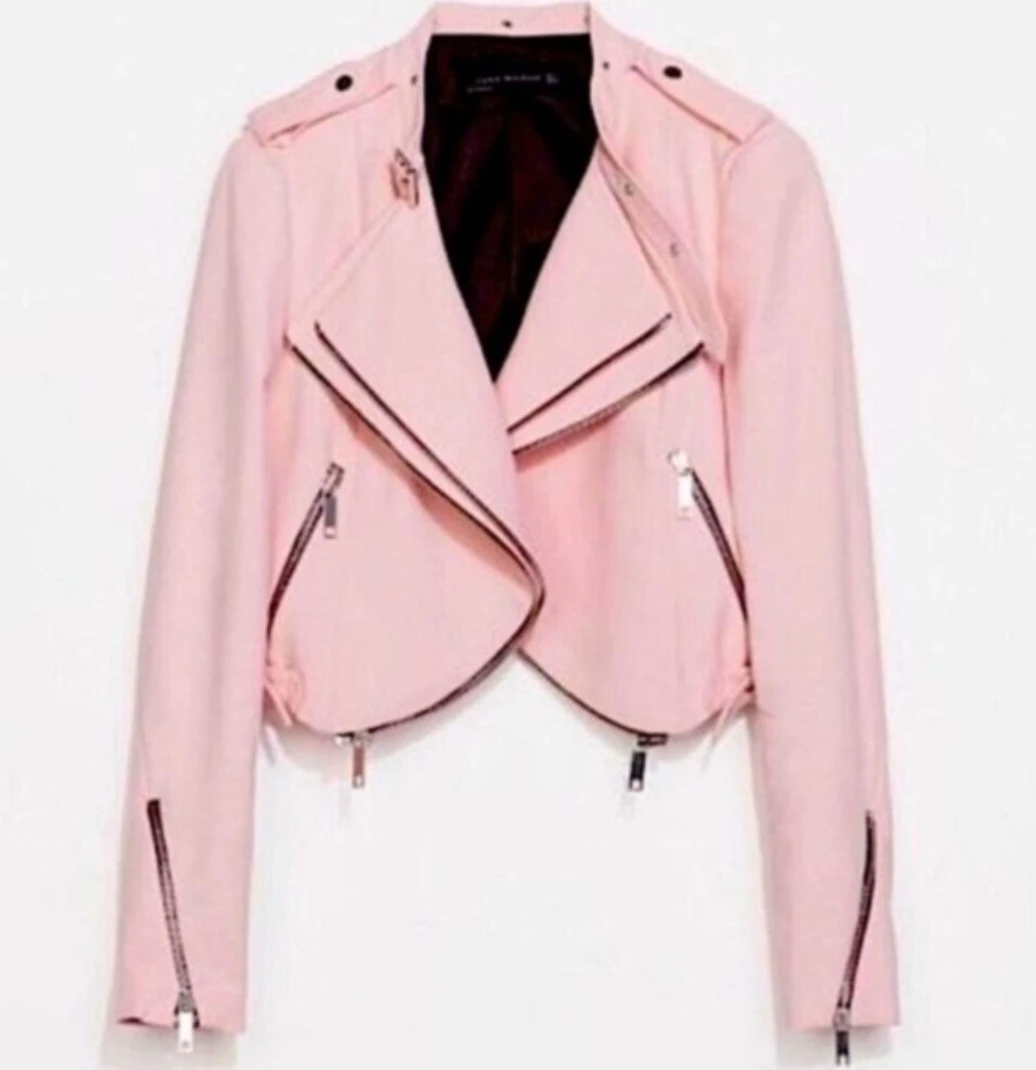 Zara Woman Pink Cropped Moto Jacket - photo 3