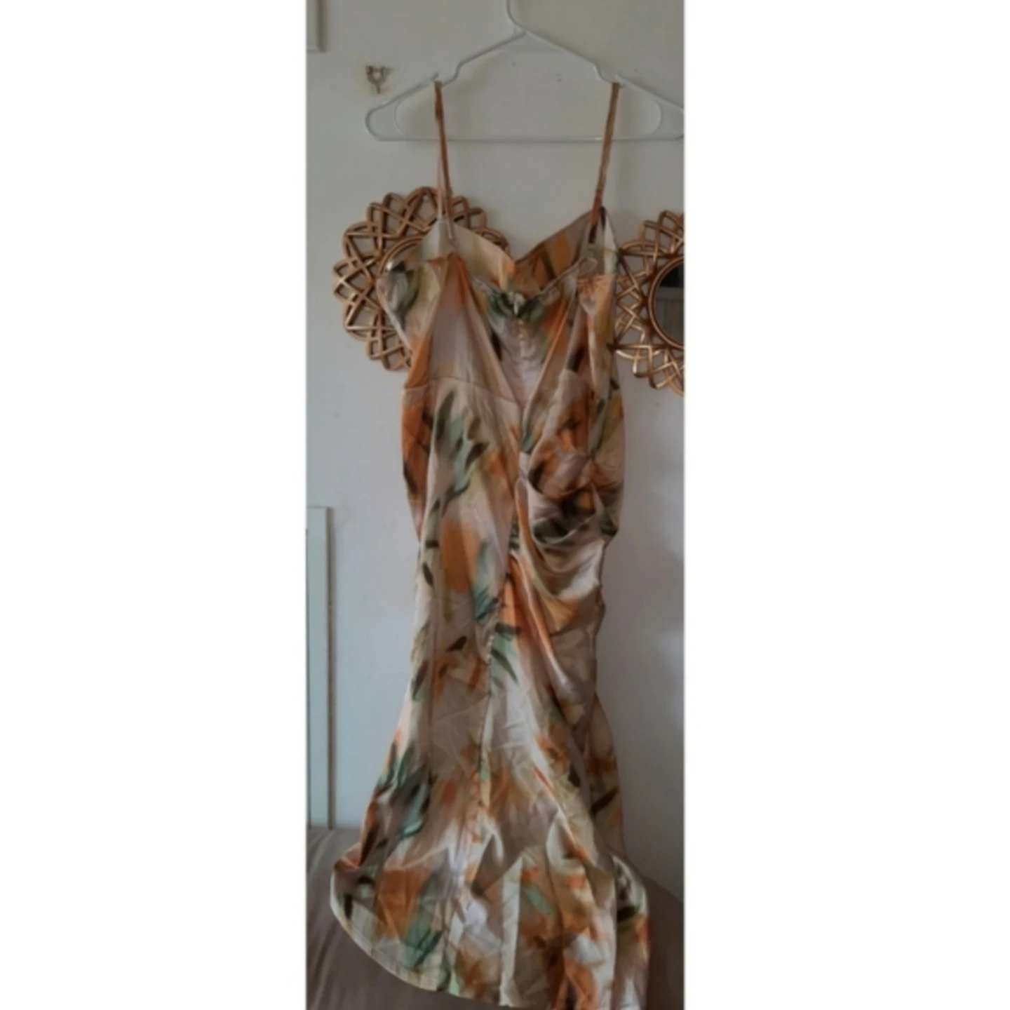 Floral Print Ruched Midi Dress - photo 4