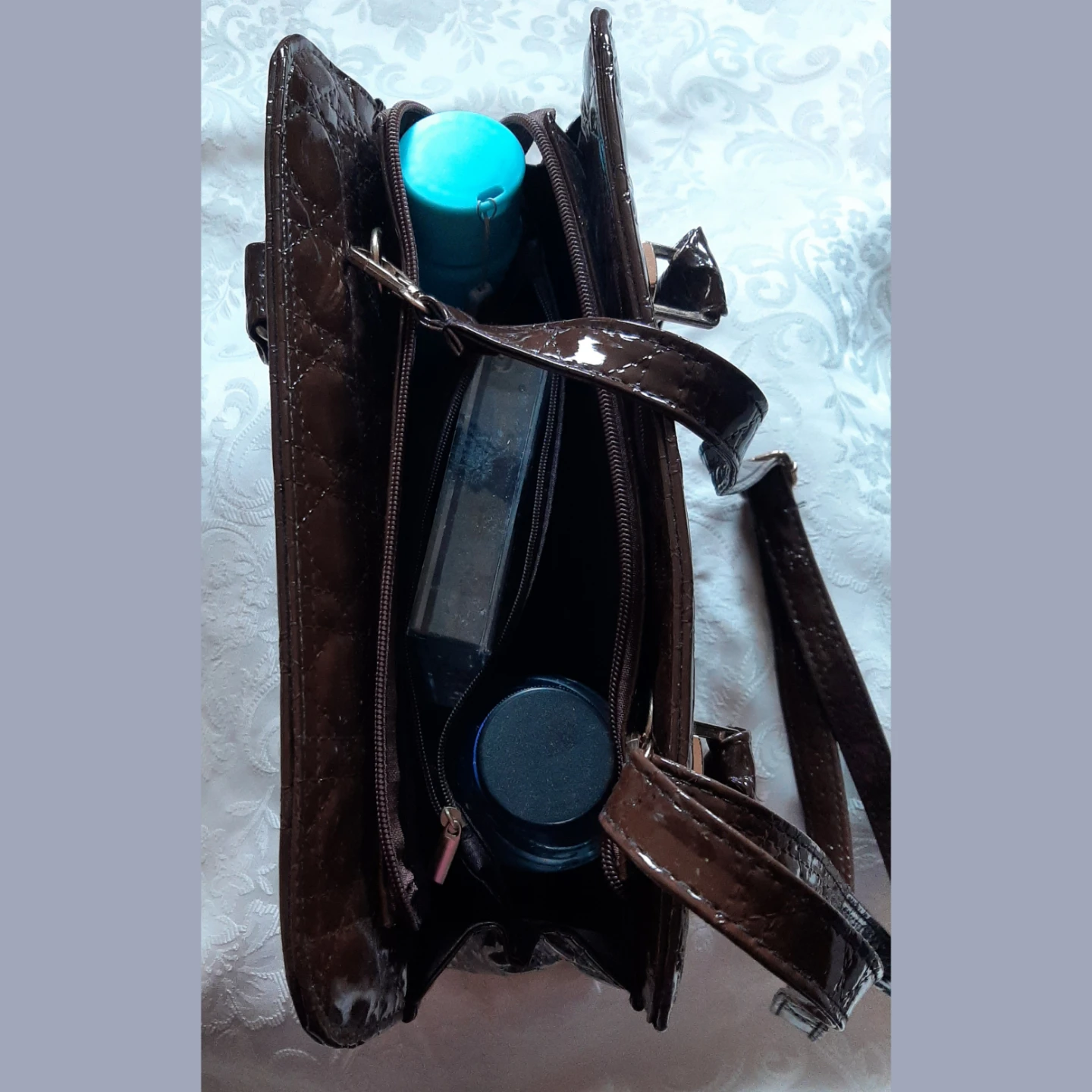 Brown Patent Leather Handbag - photo 4