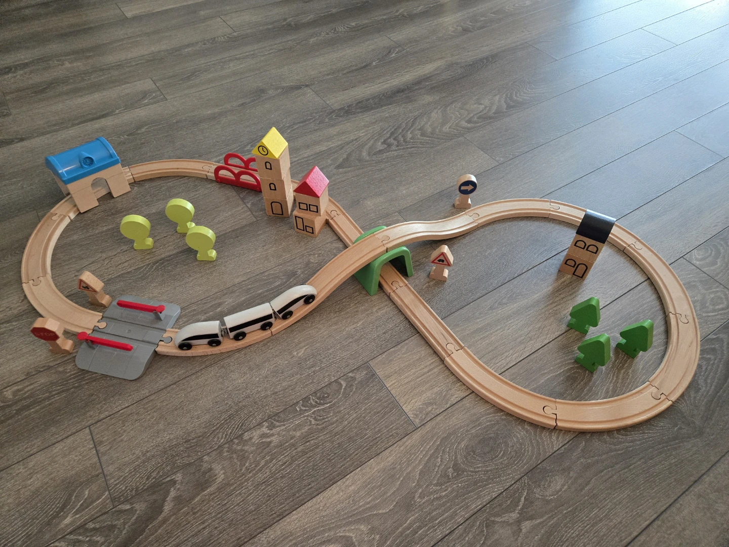 Ikea Lillabo Wooden Toy Train Set with Track and Accessories