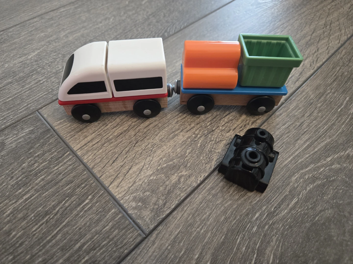 Ikea Lillabo Wooden Toy Train Set with Track and Accessories - photo 3