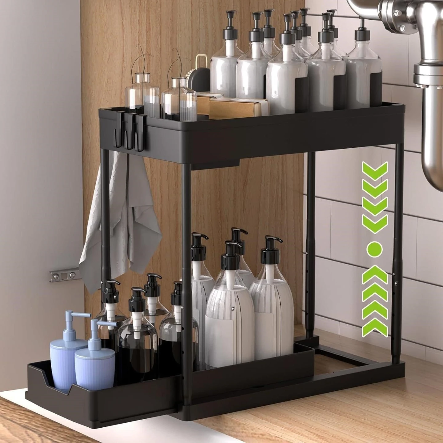New 2-Tier Under Sink Organizer with Drawer - photo 2