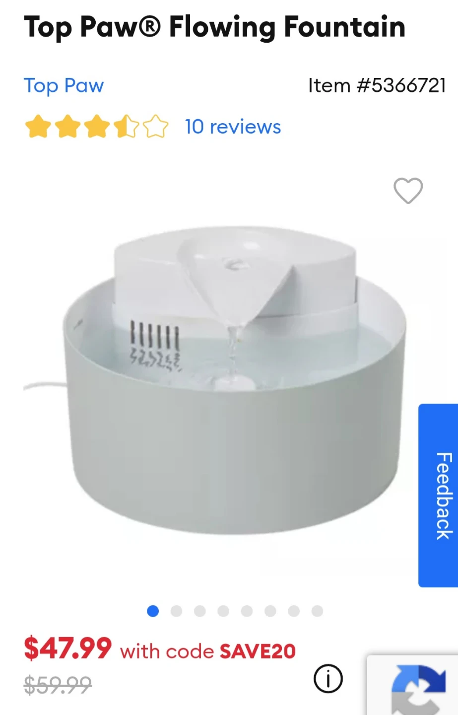 Top Paw Flowing Fountain for Dogs/Cats - photo 3