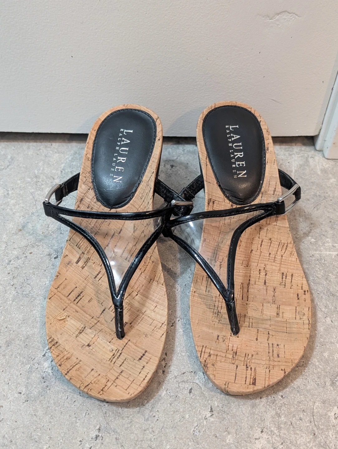 Lauren Ralph Lauren Wedge Sandals Size 6.5B Black