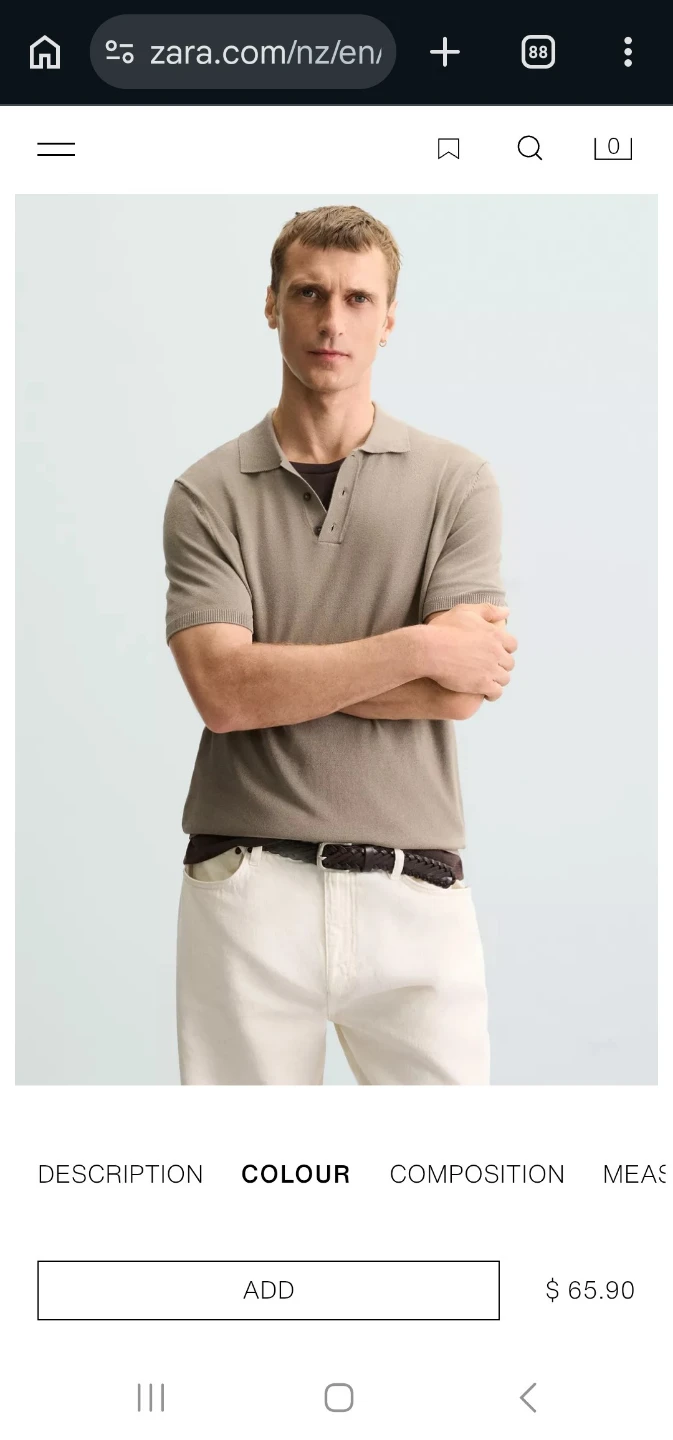 ZARA Knit Polo Shirt - Tan - photo 5