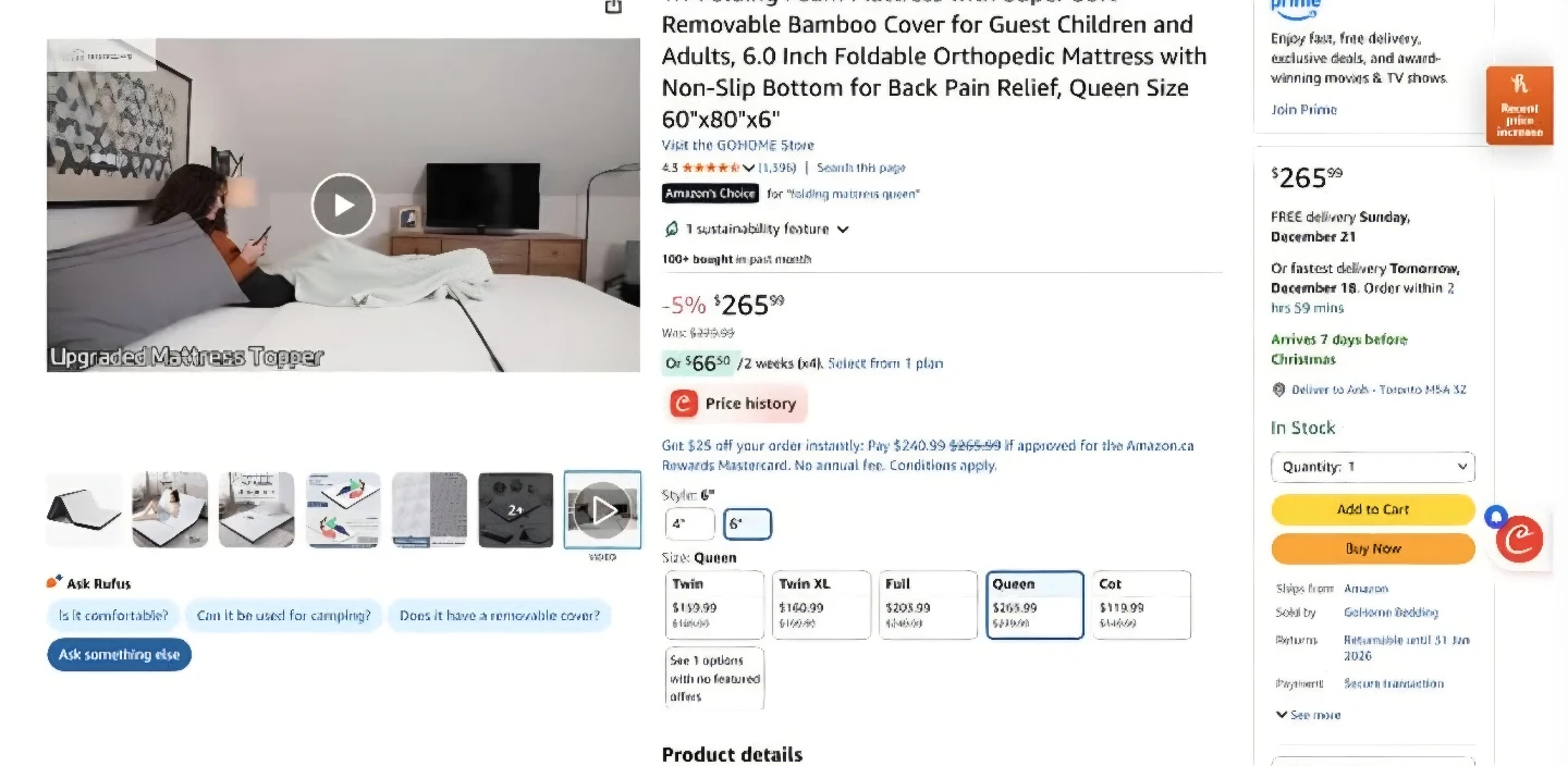 Queen Folding  Mattress