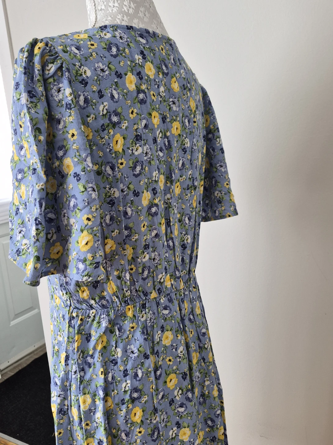 Blue Floral Dress with Yellow and Purple Flowers - photo 3