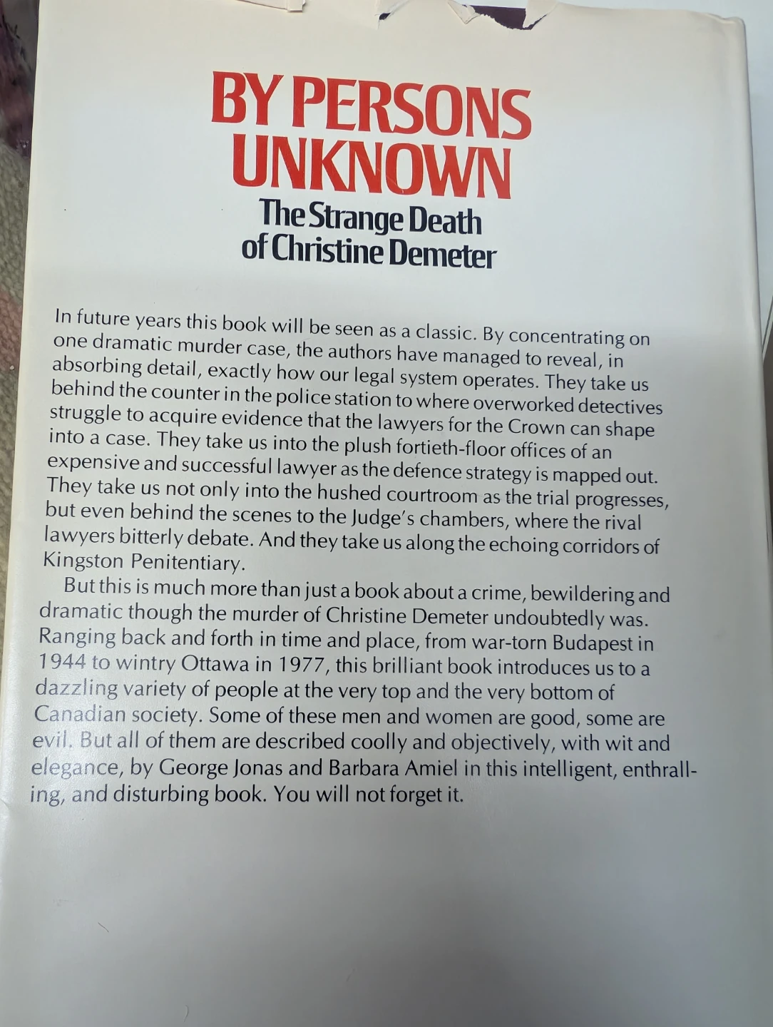 By Persons Unknown: The Strange Death of Christine Demeter Book - photo 2