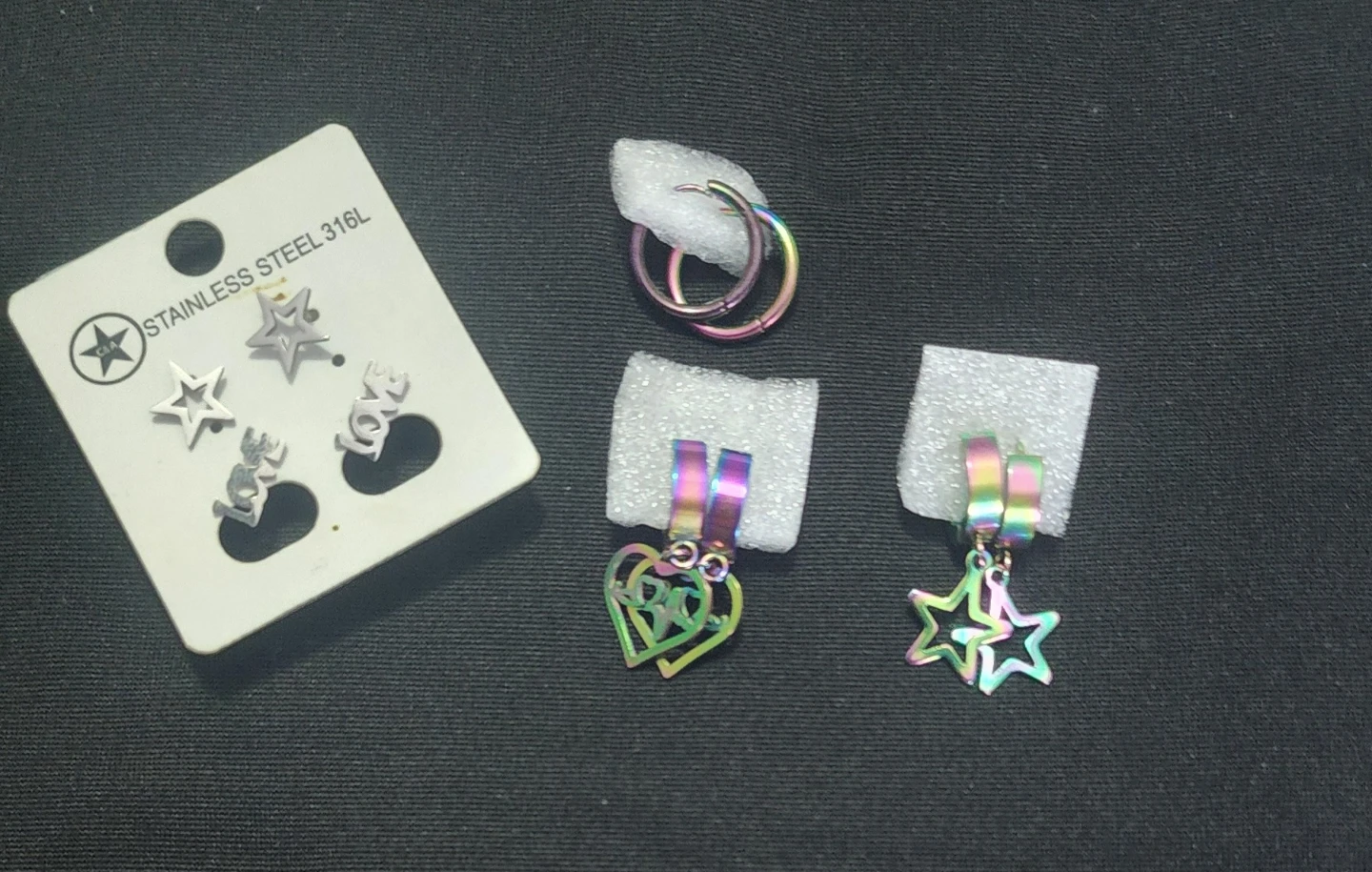 Stainless Steel 316L Earrings - Stars, Love, Hearts