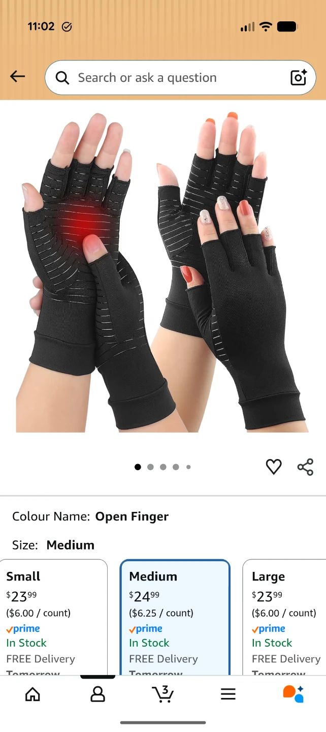 2pairs (medium) Copper Arthritis Compression Gloves