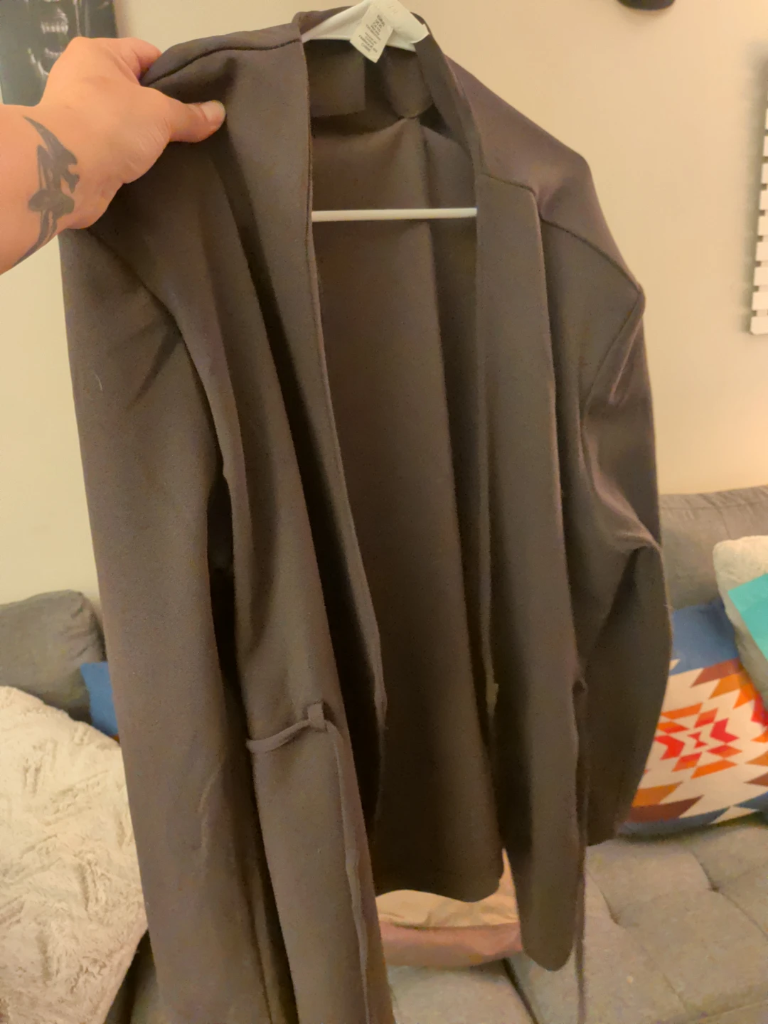Brown Open Front Cardigan
