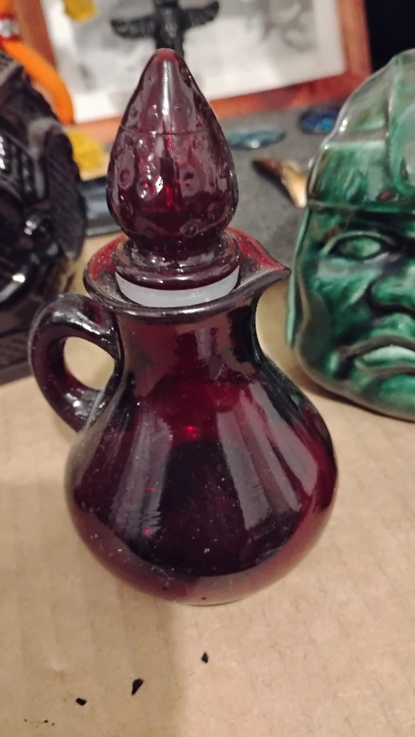Vintage Ruby Red Glass Decanter Set - photo 3