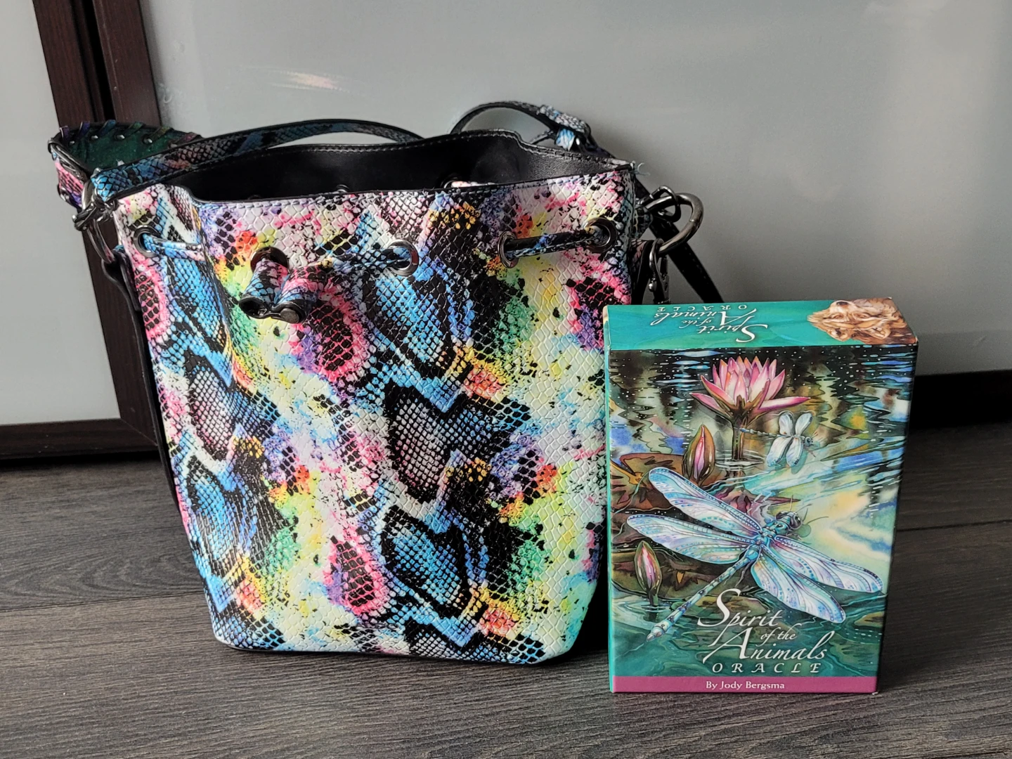 Aldo Multicolor Snake Print Bucket Bag - photo 5