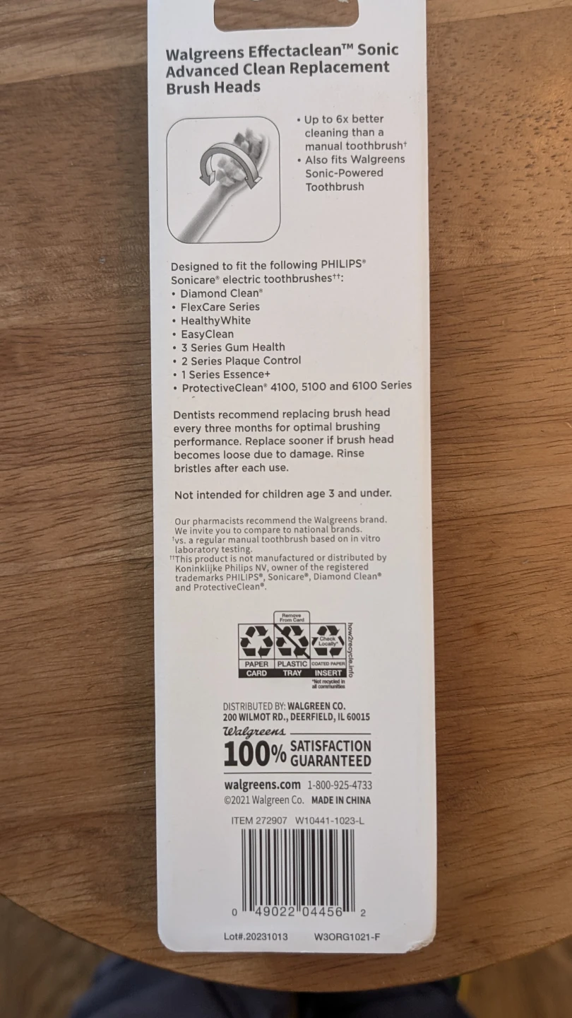 Walgreens Effectaclean Sonic Advanced Clean Replmnt Brush Hd 3 - photo 2