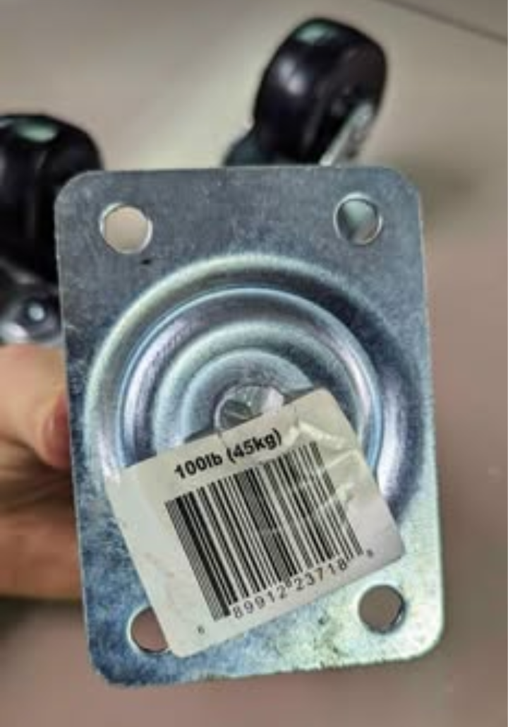2 1/2" Black Soft Rubber Steel Swivel Plate Caster, 100lbs - photo 3
