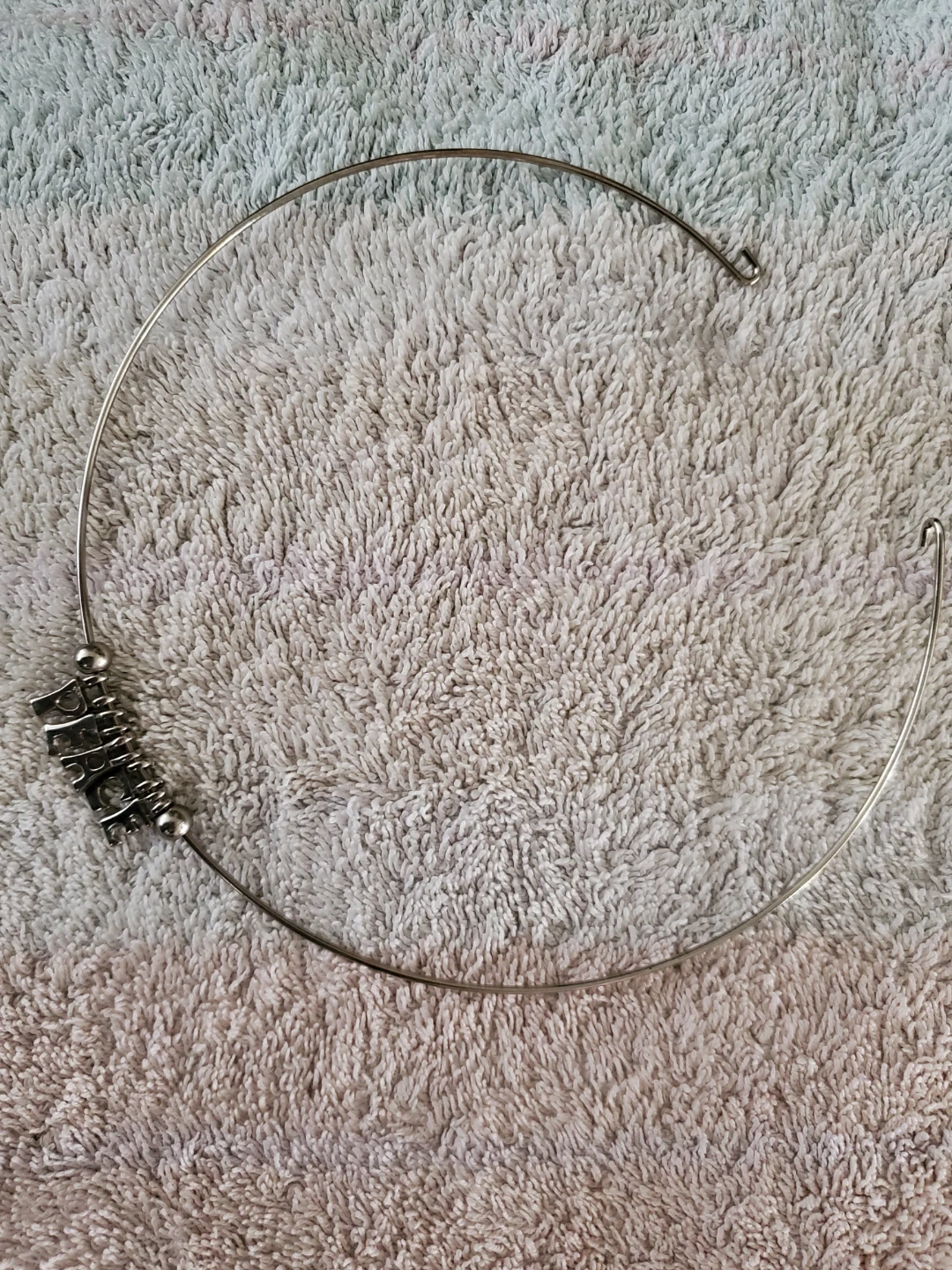 Silver Tone PEACE Choker Necklace