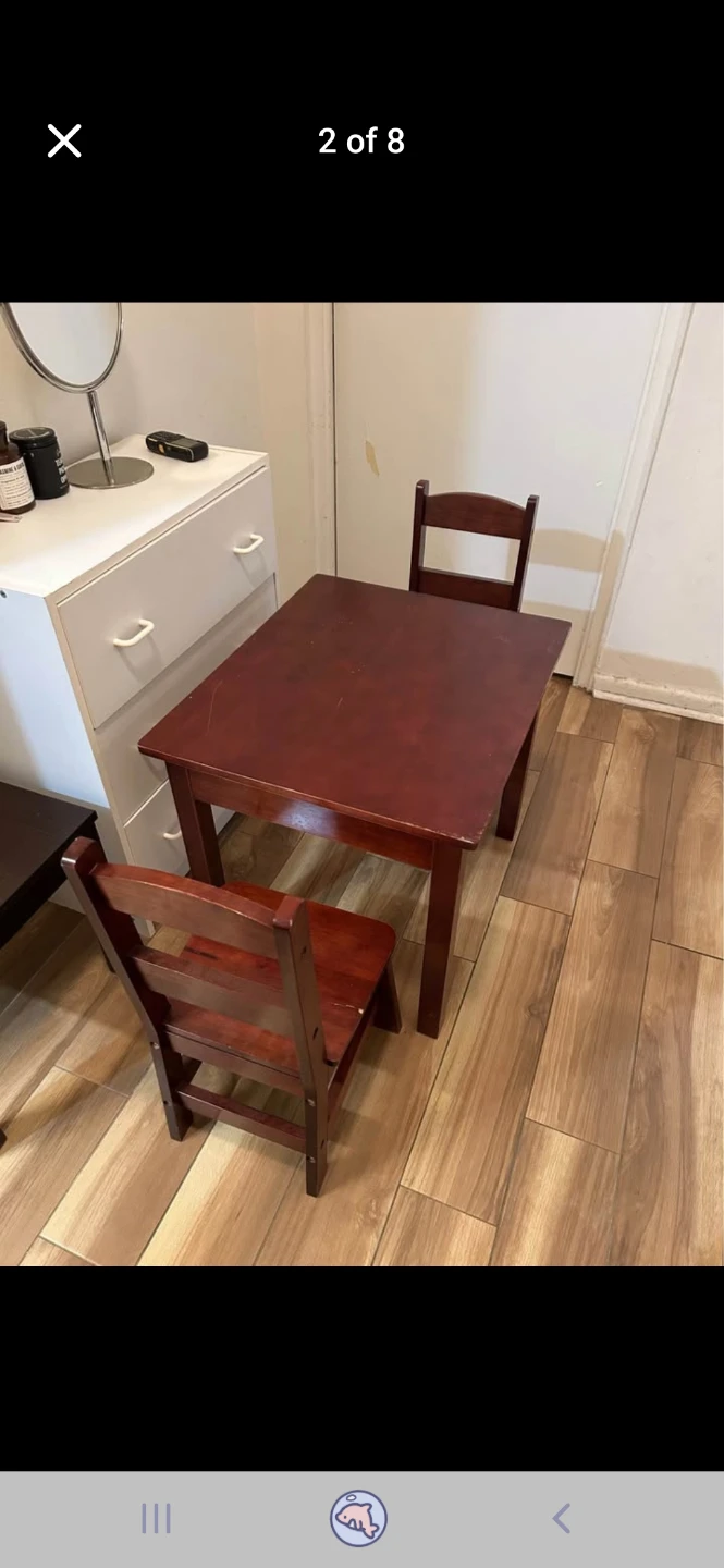Wooden Kids Table and Chairs Set