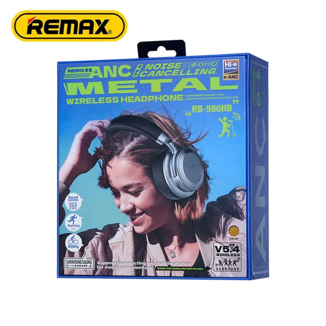 ANC Noise Cancelling Metal Wireless Headphones Black/Khaki - photo 4