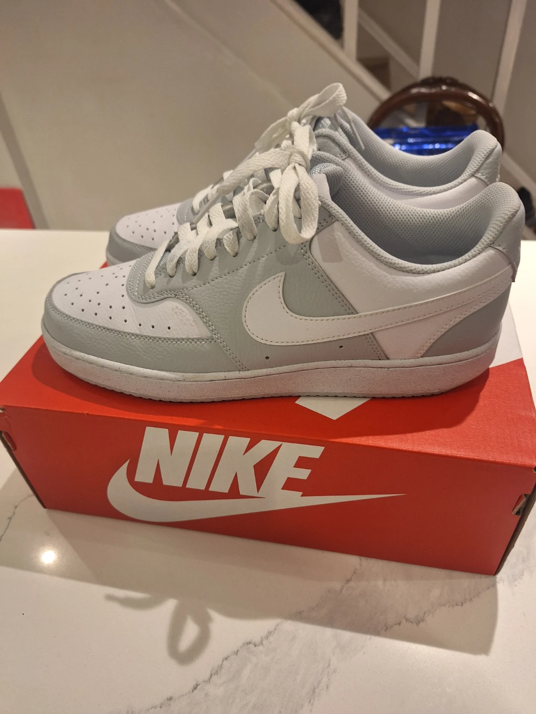 Nike Court Vision Low Men's Shoes White/Grey Size 10 - photo 3