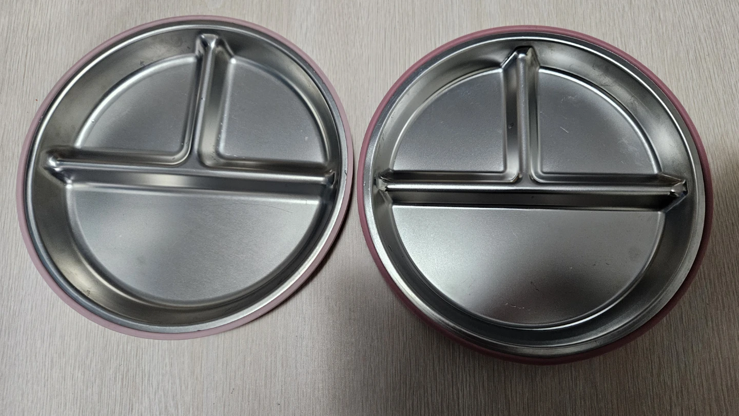 b.box Kids Divided Suction Plates - Set of 2