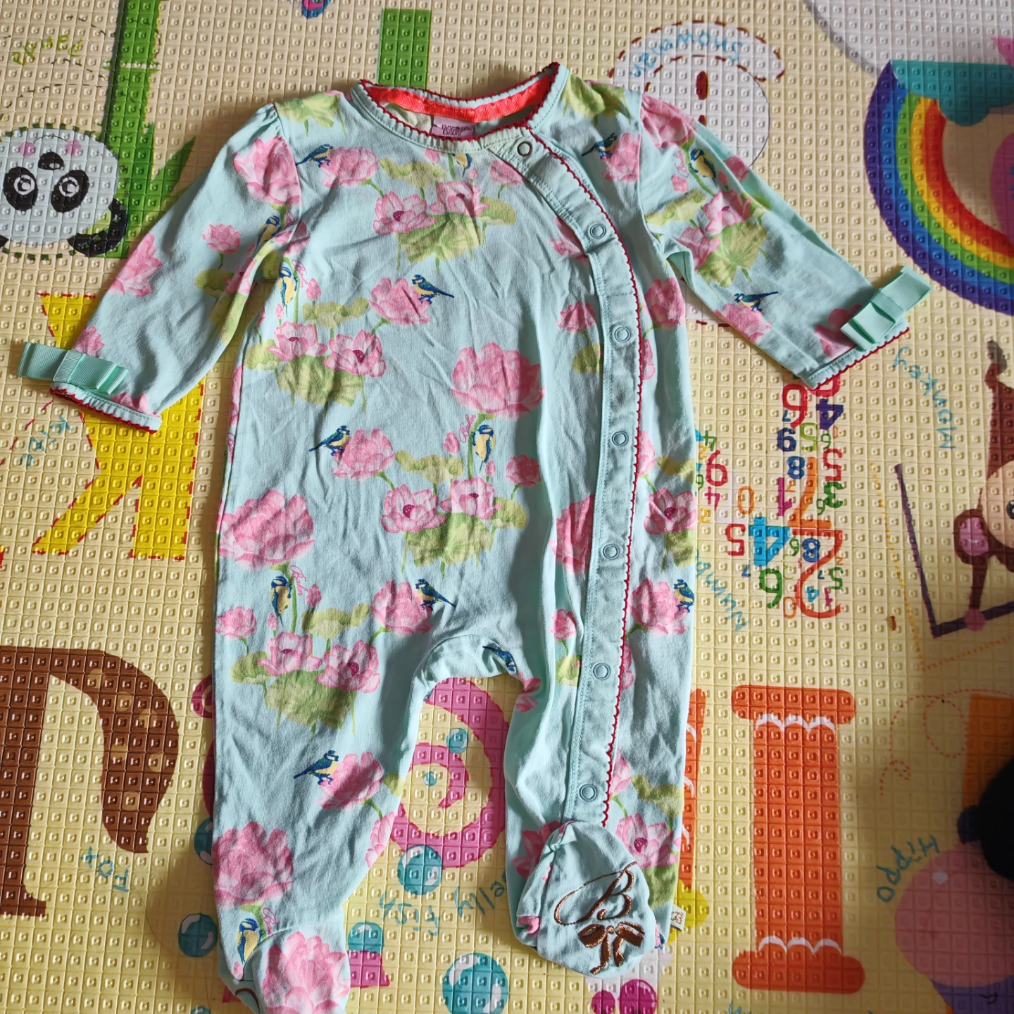 Baby Girl's Floral Footed Pajamas - photo 3