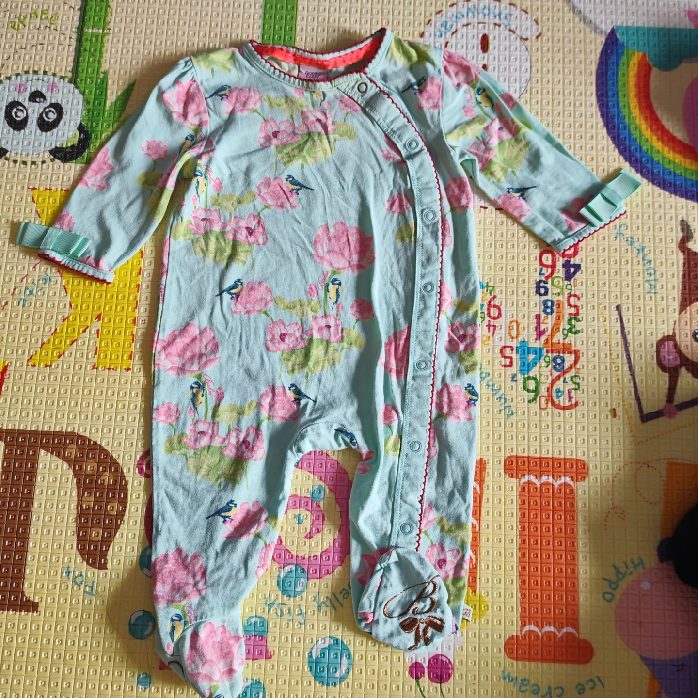 Baby Girl's Floral Footed Pajamas - photo 4