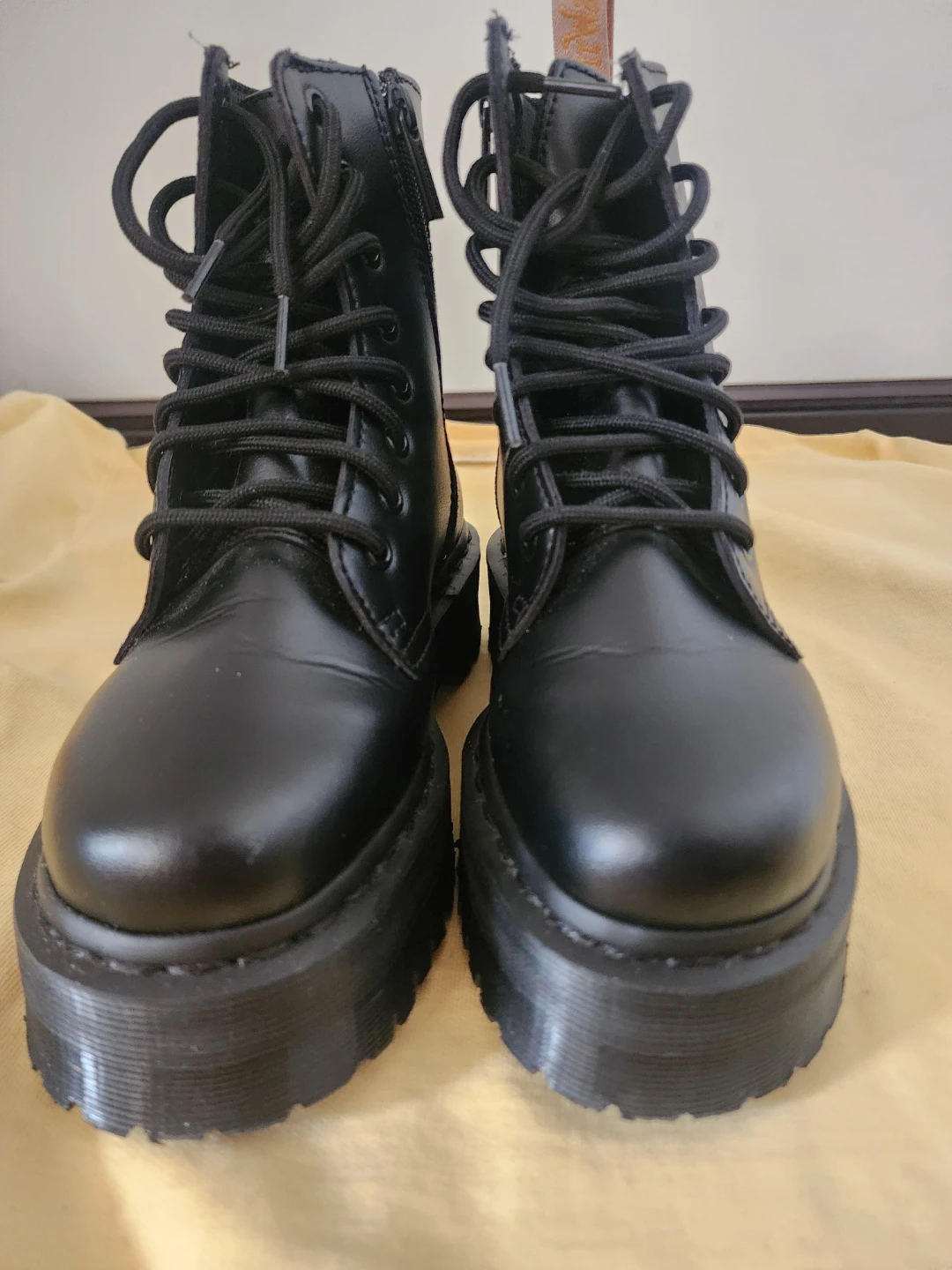Dr. Martens Black Faux Leather Platform Boots - photo 2