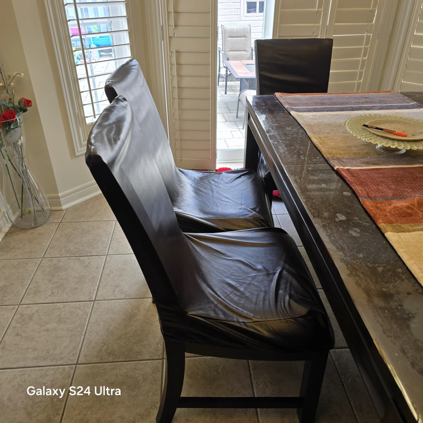 Pure wood  Brown dining table with six chairs - photo 4